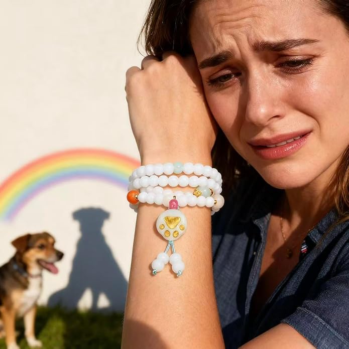 LINGYUAN Pet Memorial Gifts for Dogs Cats, Pet Memorial Bracelet, Remembrance Pet Loss Sympathy Gift for Cat Dog Lovers, Bereavement Gifts for Loss of Pet