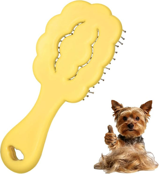 Cloud Shape Small Dog Grooming Brush - Perfect for Shih Tzus, Yorkies, and Maltipoos - Ideal Puppy Hair Brushes for Maltese and Small Breeds (Yellow ）