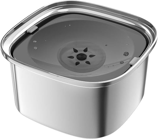 Decflow 3L Dog Water Bowl, Slow Water Bowl for Dogs, No Spill Water Bowl for Dogs, Spill Proof, No Splash Dog Water Bowl, Stainless Steel Slobber Stopper Water Bowl for Messy Drinkers
