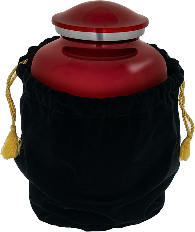 Homage Medium Custom Photo Pet Cremation Urn for Pet Ashes - Vase Style Pet Urn - 80 Cubic Inch Capacity - Personalization Included (Crimson)
