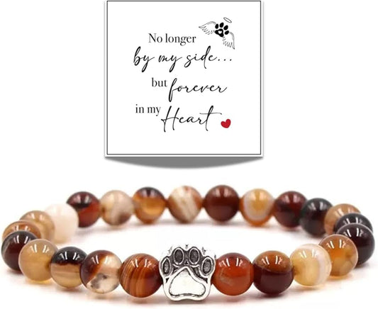 LINGYUAN Pet Memorial Gifts for Dogs Cats, Pet Memorial Bracelet, Remembrance Pet Loss Sympathy Gift for Cat Dog Lovers, Bereavement Gifts for Loss of Pet