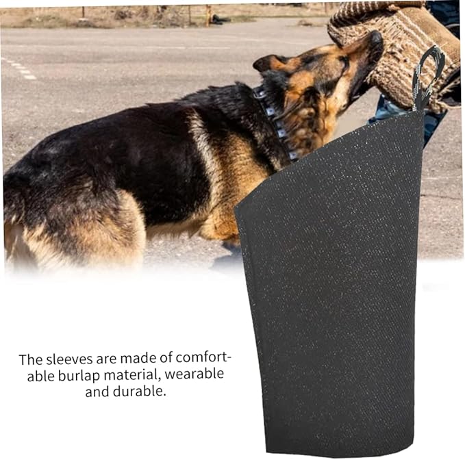 Dog Bite Sleeve Training Large Dogs - Dog Bite Sleeves for Dog Training Arm Sleeve Burlap Arm Protection Sleeves for Dog Training Supplies(Black)