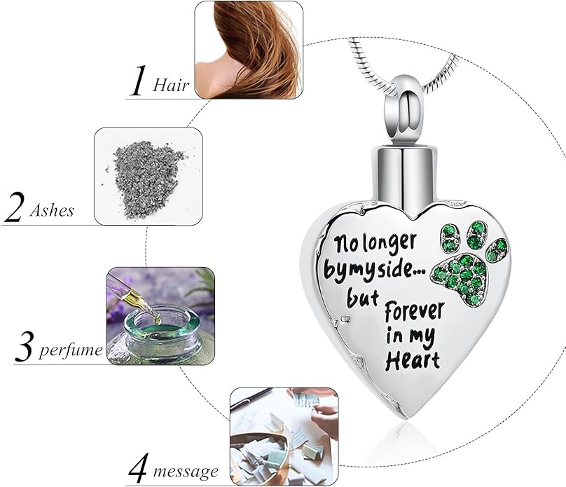 memorial jewelry Your Wings were Ready, But My Heart was Not Stainless Steel Carved Locket Cremation Urn Necklace for Pet Dog Cats