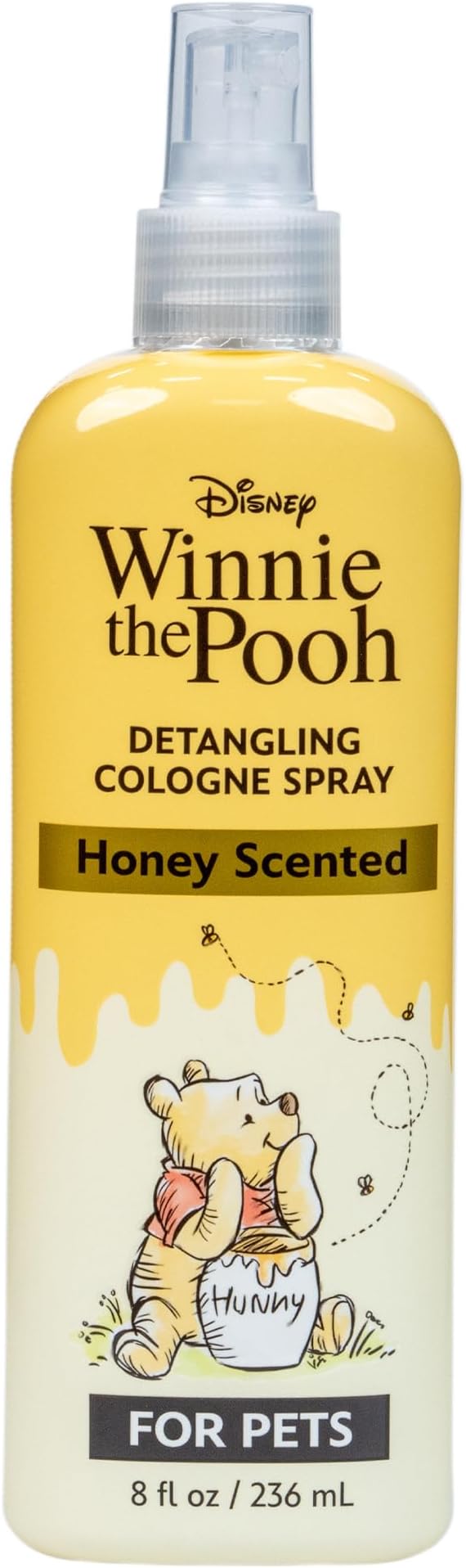Disney Winnie the Pooh Detangling Cologne Spray for Dogs, Honey Scented Dog Fragrance with Conditioner, Gentle Care with Oatmeal, Baking Soda, Coconut Oil, 8oz