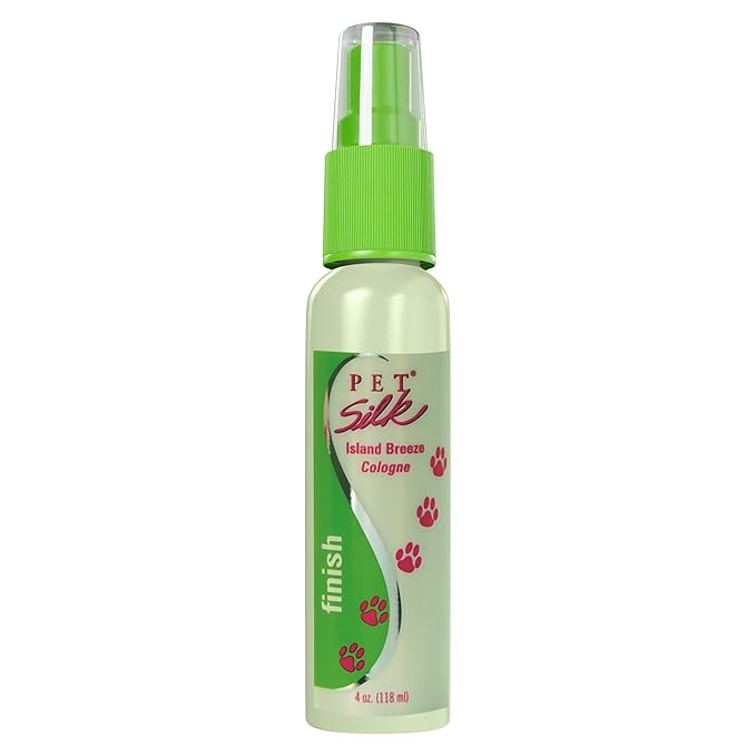 PET SILK Cologne - Pet Odor Eliminator - Dog Perfume & Deodorizer In Between Bath Wash - Clean and Fresh Smelling Fur - Conditioning & Deodorizing Qualities (Island Breeze, 4 oz)