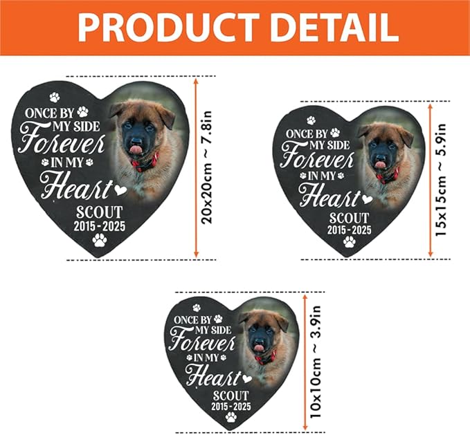Personalized Dog Memorial Gifts for Loss of Dog, Custom Pet Memorial Stone with Photo Name Date, Stones for Dogs, Gift for Cat Lovers, Bereavement Sympathy Gift for Pet Lover, Quote 10