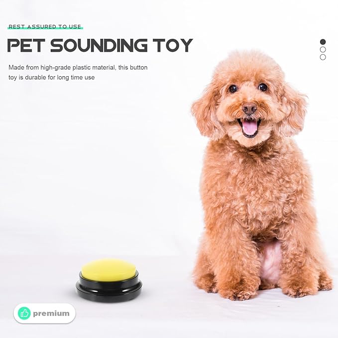 TOYANDONA Interactive Talking Dog Button Sound Box Household Recording Pet Buzzer for Training Communication 3.34X3.34X1.57 Inch