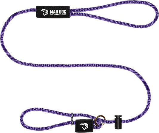 Mad Dog Products Easy Leader Dog Leash 1/4" x 8' Purple Signature Rope - Made in USA