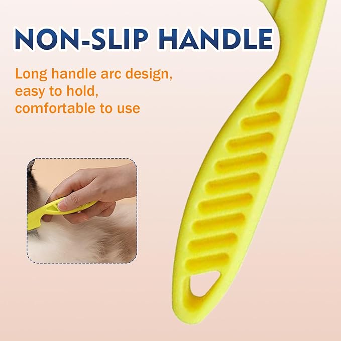 2 Pcs Multifunctional Pet Grooming Comb, 2026 New Flea Comb for Dogs and Cats, Pet Lice Fine Tooth Tear Stains Removal Brush for Small Puppies and Dogs (White)