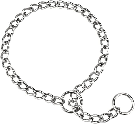 TagME Chain Choke Collar for Dogs, Adjustable Weather Proof Necklace for Extra Large Dogs, Alloy Steel Pet Training Collar