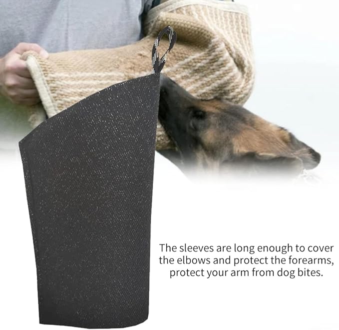 Dog Bite Sleeve Training Large Dogs - Dog Bite Sleeves for Dog Training Arm Sleeve Burlap Arm Protection Sleeves for Dog Training Supplies(Black)