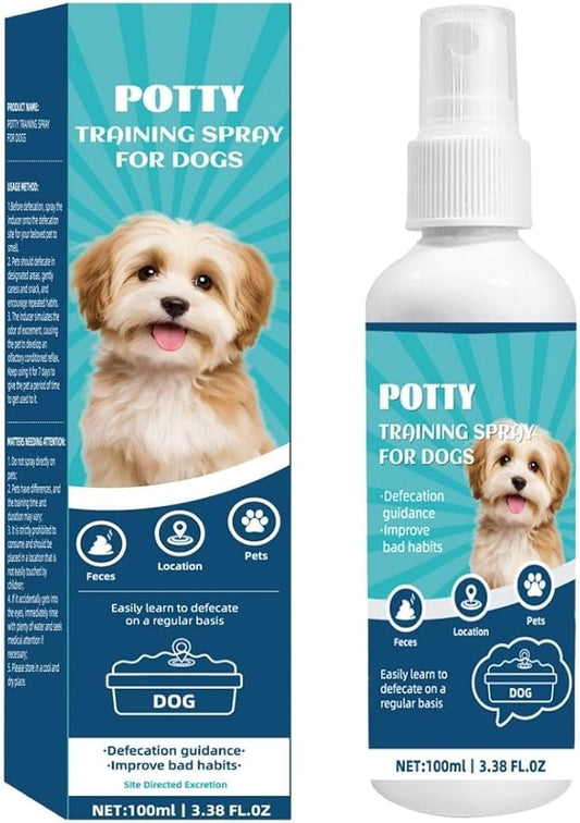 Dog Potty Training Spray - Effective Puppy Potty Training Aid for Indoor & Outdoor Housebreaking - Attractant Scents for Dogs & Puppies - Shortens Training Time & Saves Floors (3.38 fl oz)