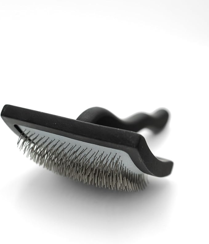 Slicker Brush for Dogs | Professional Dog Shedding Brush and Grooming Comb for Small Dog Breeds and Puppies | Ergonomic and Removes Shedding and Tangled Hair for Shiny Coat - Black