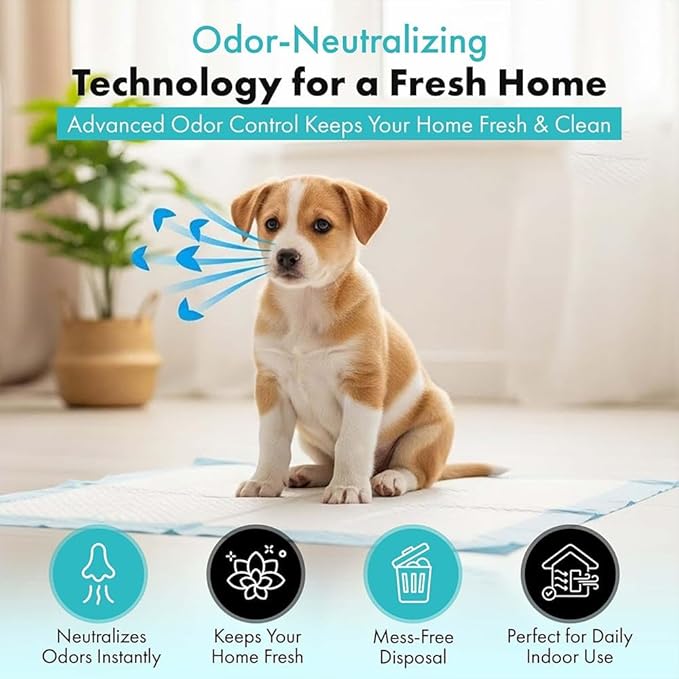 TBM Puppy Pads 23.6" x 23.6" - Super Absorbent Pee Pads for Dogs - Premium Leak-Proof - Pets Potty Training Essentials - Disposable Quick- Dry Pads for Puppies | Cats | Rabbits (Pack of 300)