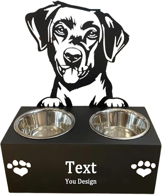 Personalized Dog Food Bowl Holder,Customized with Your Pet'S Name Pet Feeding Supplies Bowl Stainless Steel Dog Food and Water Dishes Gift for Pet Lovers (Labrador)