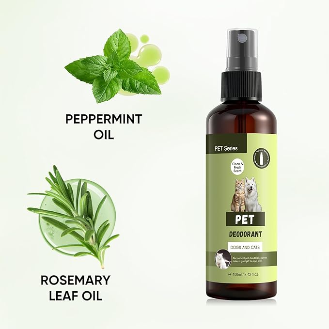 Dog Deodorizing Spray, Dog Spray for Smelly Dogs, Dog Smell Good Spray, Clean & Fresh Scent, 100ml/3.42fl.oz