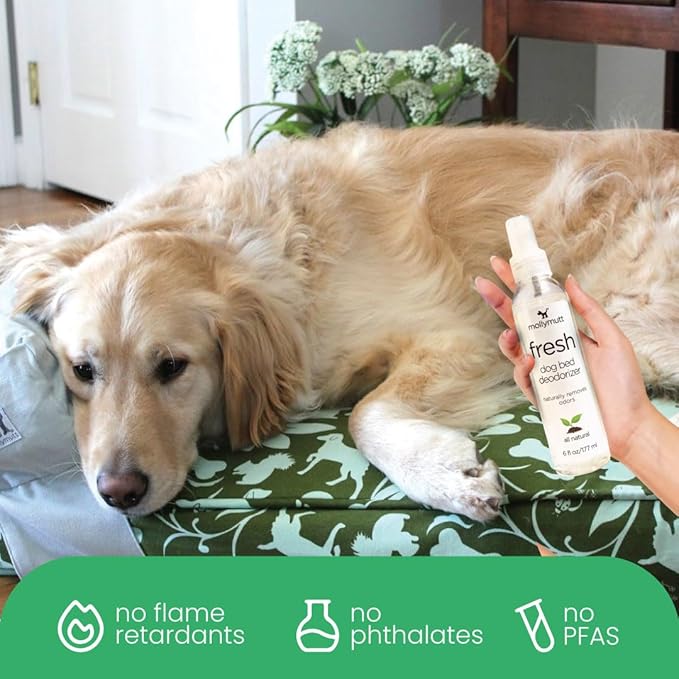Molly Mutt Fresh Dog Bed Deodorizer, Air Freshener Spray for Dog Bed and Puppy Bed, Infused with Lavender Scent and Geranium Oil, Pet Supplies, 6 fl. oz./177 ml.