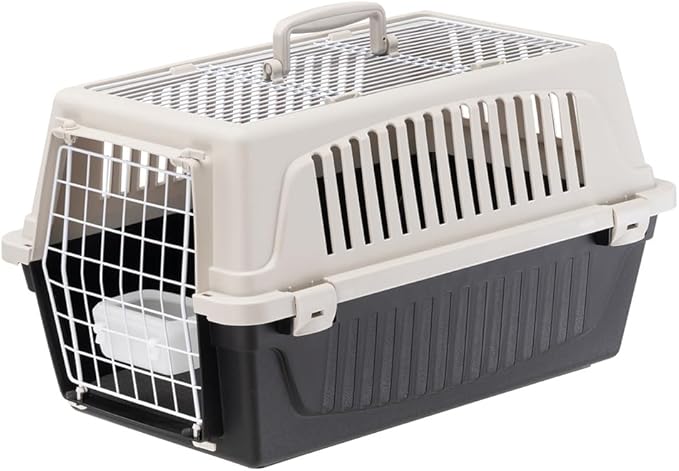 Ferplast Cat Carrier Small Dog Carrier, Double Opening, Secure, Practical, Easy to Clean, Durable Pet Travel Box up to 8 Kg, Includes Cushion, 58 x 37 x h. 32 cm