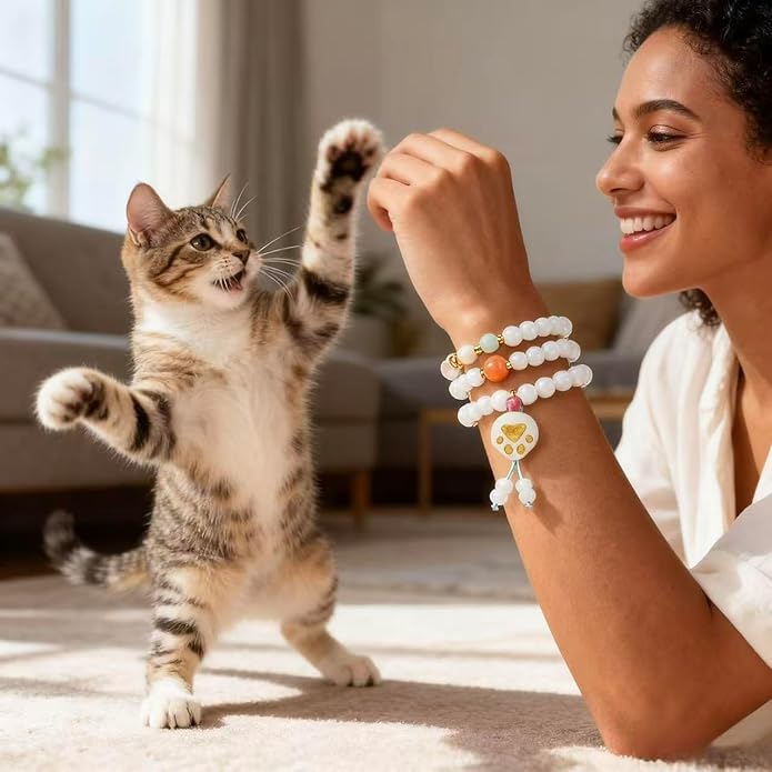 LINGYUAN Pet Memorial Gifts for Dogs Cats, Pet Memorial Bracelet, Remembrance Pet Loss Sympathy Gift for Cat Dog Lovers, Bereavement Gifts for Loss of Pet