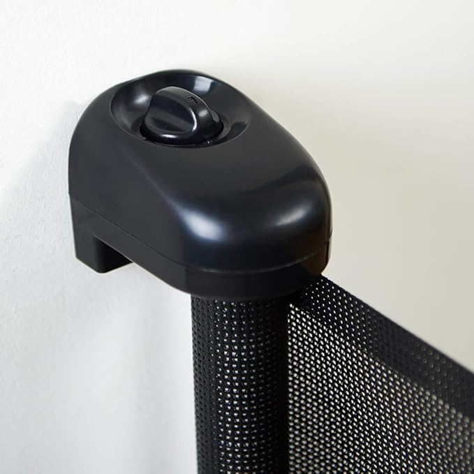 EasyBaby Retractable Baby Gate, 33" Tall, Extends up to 55'' Wide, Black/Child Safety Baby Gates, Pet Retractable Gates for Stairs, Doorways, Hallways, Indoor and Outdoor