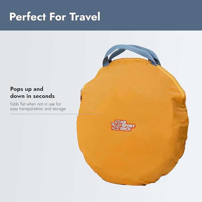 K9 Sport Sack K9 Kennel Portable Pop-Up Tent, Yellow - Small (20" L x 20" W x 20" H) - For Indoor & Outdoor Use + Travel - Includes Carry Bag & Four Stakes