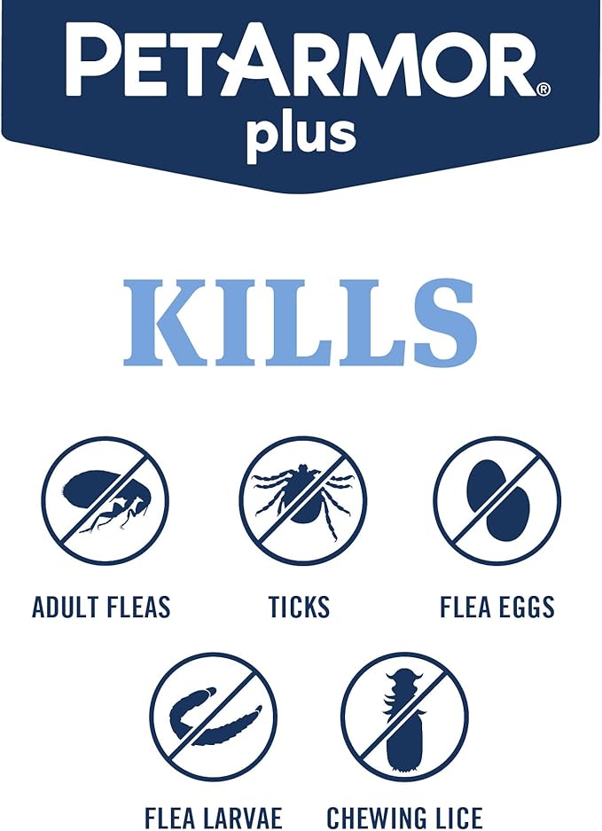 PetArmor Plus Flea and Tick Prevention for Dogs, Small Dog Flea and Tick Treatment, 1 Dose, Waterproof Topical, Fast Acting (5-22 lbs)