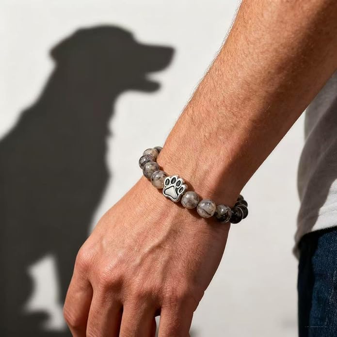 LINGYUAN Pet Memorial Gifts for Dogs Cats, Pet Memorial Bracelet, Remembrance Pet Loss Sympathy Gift for Cat Dog Lovers, Bereavement Gifts for Loss of Pet