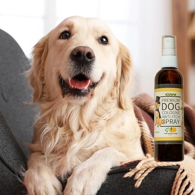 GW Natural Dog Deodorant Cologne & Anti-Itch Spray for Dogs and Cats with Jasmine Orange Blossom Scent