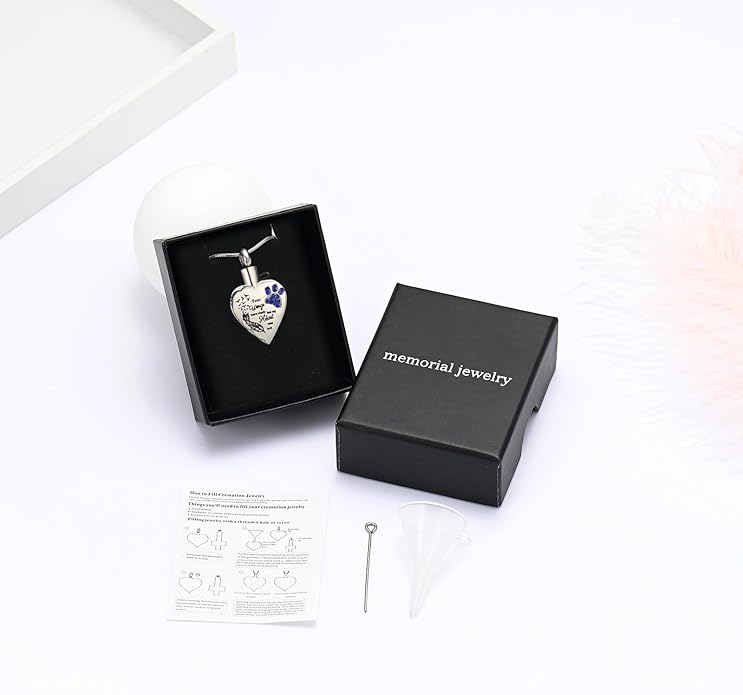memorial jewelry Your Wings were Ready, But My Heart was Not Stainless Steel Carved Locket Cremation Urn Necklace for Pet Dog Cats