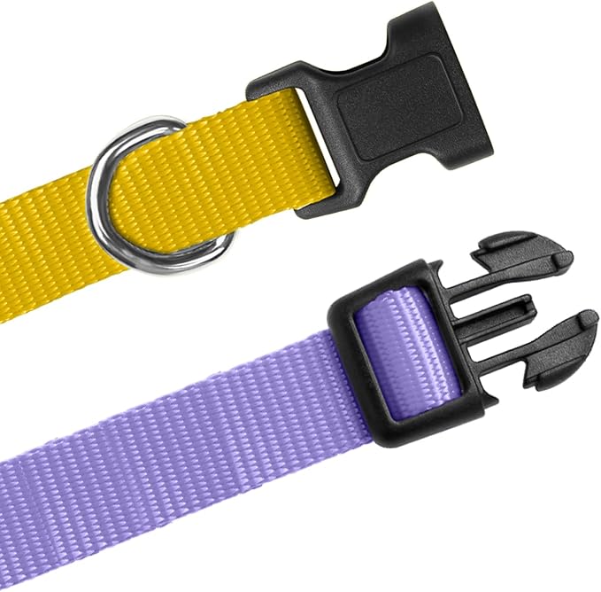 Ecollar Replacement Strap, Nylon 3/4" Replacement Collar for Shock Collar with Quick Release Buckle, Adjustable Shock Collar Replacement Strap for Small Medium Large Dogs (Purple & Yellow)