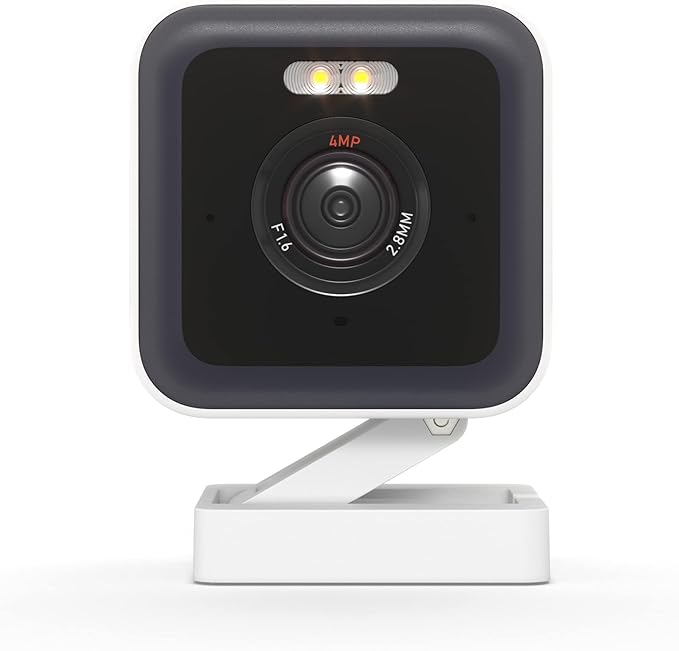 WYZE Cam v3 Pro Wired 2K Outdoor/Indoor Wi-Fi Camera for Home Security, Pet Baby Kids Elderly Monitoring, Edge AI, Color Night Vision, Spotlight Camera, Works with Alexa & Google Assistant, White