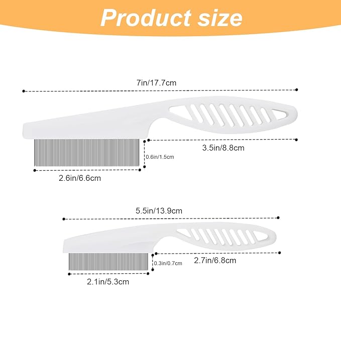 2-in-1 Multifunctional Pet Hair Comb, Stainless Steel & ABS, 2 Packs, for Grooming & Dehairing, Cat & Dog Comb