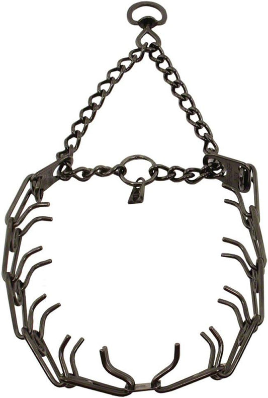 Herm Sprenger Black Stainless Steel Collar 23 Inches with 3.2mm Pinch/Prong Fits Up to 20 Inches Neck