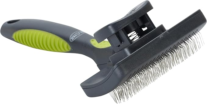 Kruuse Buster Small Self Cleaning Pin Brush for Dogs – Retractable Pins for Easy Grooming