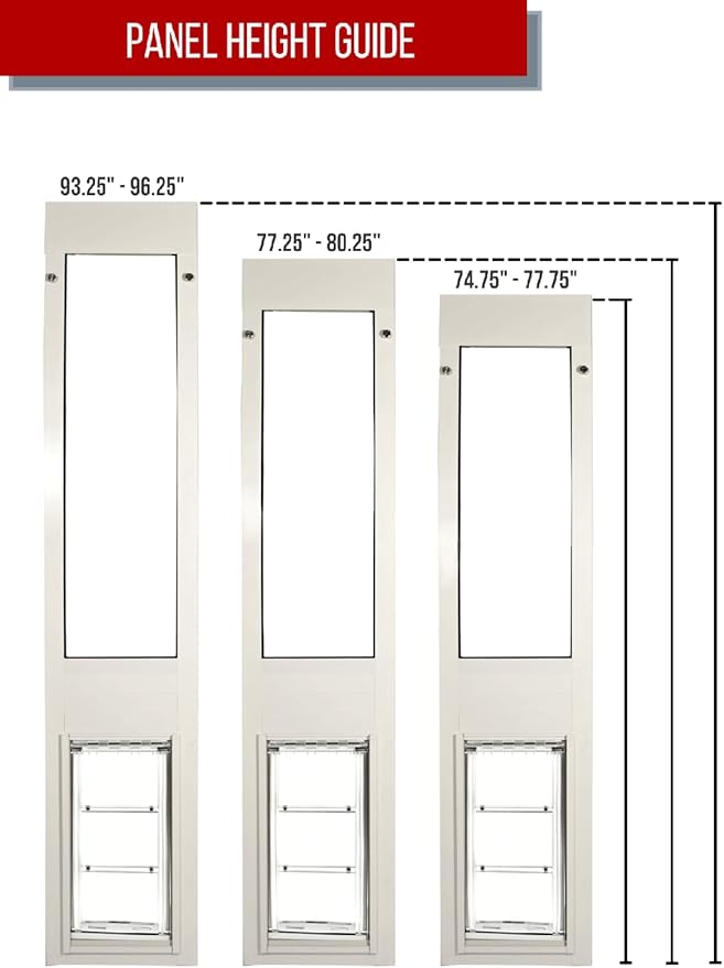 Endura Flap Pet Door for Vinyl Sliding Glass Doors | Weatherproof & Insulated Dog Door for Vinyl Sliders | Durable with Secure Locking Cover | White, XXL Flap, 77.25"-80.25" Slider Height