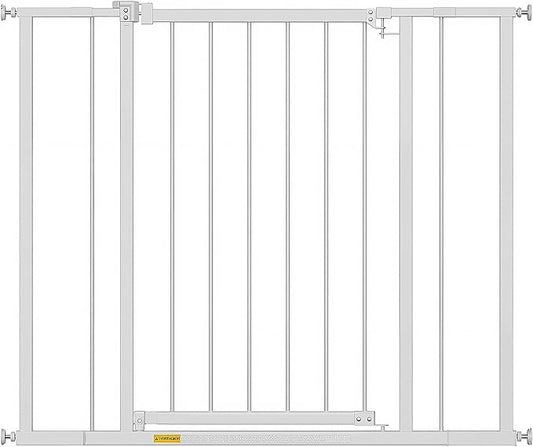BestPet 36”Tall Dog Gate for Stairs & Doorways, Fits 28.5”-39.7” Wide Openings,Walk-Through Metal Pet Gate for Indoor Use,Adjustable Safety Gates for Pets,White