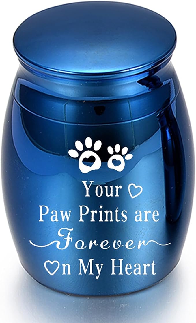 Small Pet Urns for Dogs Ashes Mini Urn Dog Ashes Cremation Keepsake Pet Memorial Urns Gift，Blue A