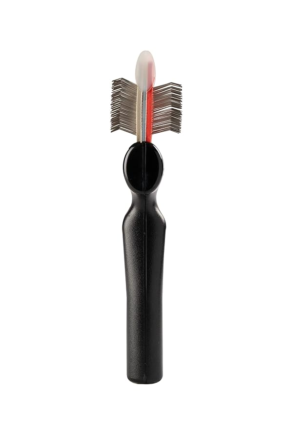 FlexIt® Red/Silver Firm Flex Mat Zapper Dog Grooming Brush – Undercoating Combo (Single)