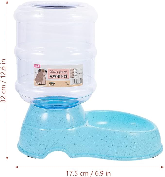 Dog Automatic Drinking Fountain Pet Food Bowl Dispenser 3.8l Capacity Skid- and Leakproof Design