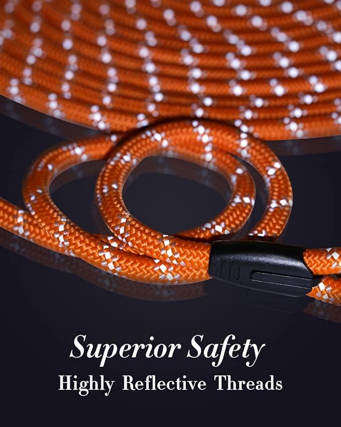 Long Line Leash for Dog Training 10FT 16FT 30FT 50FT 100FT, Reflective Threads Check Cord Dog Lead for Large Medium Small Dogs, Dog Tie-Out Cable for Outside WalkingPlaying, Camping, or kyard