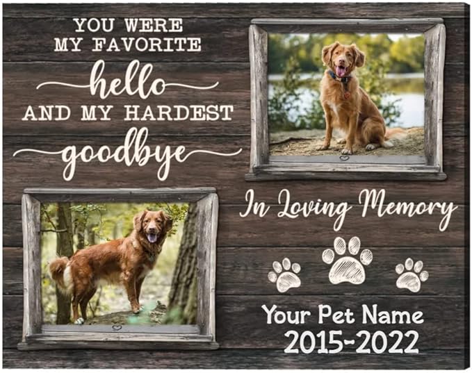 Benicee Shop Memorial Gifts For Dogs, Personalized Memorial Pet Gift Wall Art, Pet Sympathy Gift, Pets In Remembrance, Wall Decor 8x10 Inches