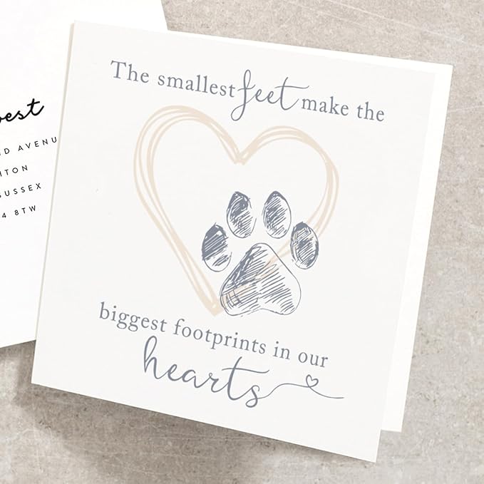 Sympathy Card for Loss of Pet Dog, The Smallest Feet Leave the Biggest Footprints in Our Hearts Condolence for Pet Owners