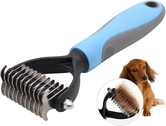 Pet Grooming Tool-2 Sided Undercoat Rake for Dogs &Cats-Safe and Effective Dematting Comb for Mats&Tangles Removing-Deshedding Brush for Large Dogs to Small Dogs(Small)