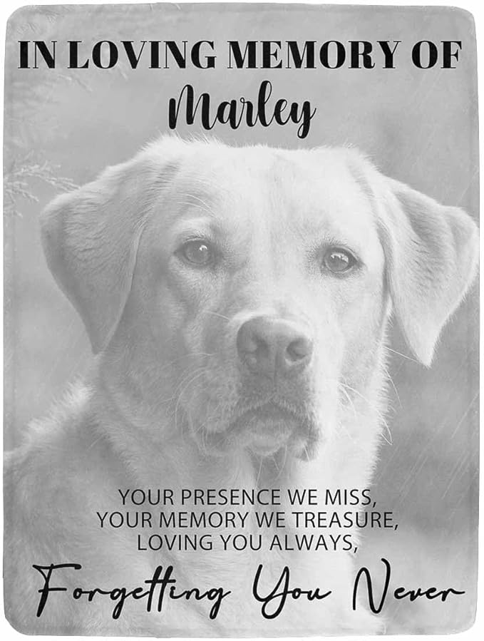 Artsadd Dog Memorial Gifts with Photo Name-Personalized Blanket with Photos and Name-in Loving Memory Gifts for Loved Ones Lost-Custom Remembrance Gifts Blankets for Pets Lover