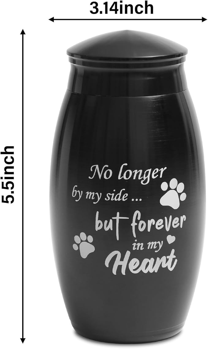 Pet Memorial Dog Keepsake Urn, 5.5 inches Small & Medium Stainless Steel Cremation Urn,Pet Paw Print Memorial Urn for Dog and Cat Ashes,Loss Pet Sympathy Remembrance Gift(25 lbs Capacity)