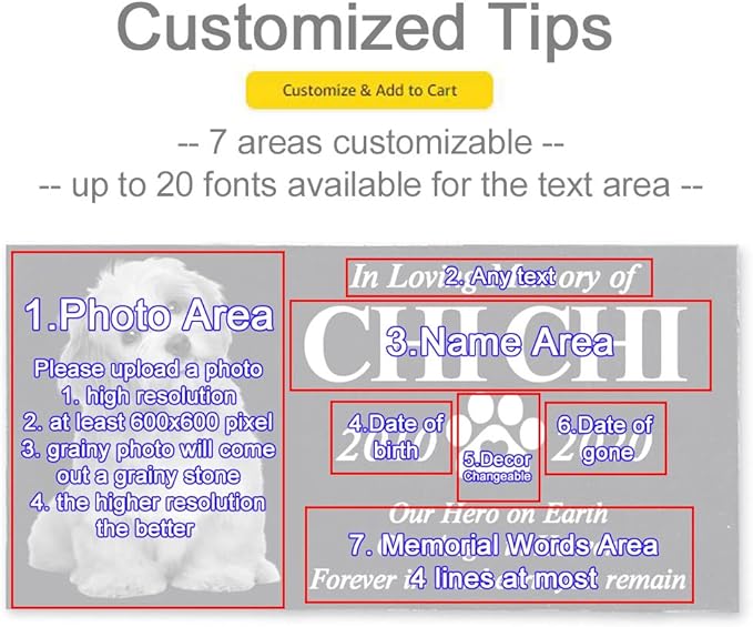 Personalized Pet Memorial Stone, Custom Black Granite Headstone for Dog & Cat, Cremation Tombstone, Pet Cemetery Garden Memorial Stone