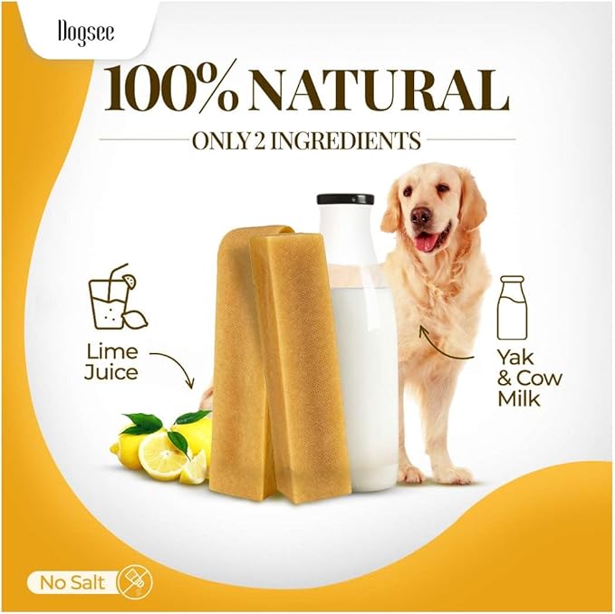 Dogsee Himalayan Yak Chews (Monster/XL- 1 Chew) | Yak Chews for Large Dogs | Dog Treats | Helps Joint Pain | Rawhide-Free | Long Lasting for Dogs Over 55 lbs