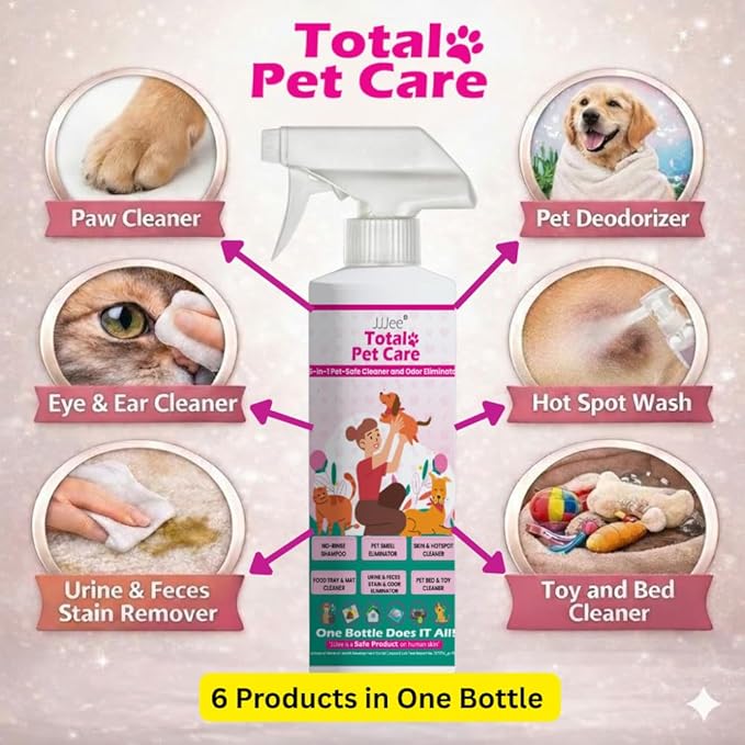 Pet Cleaner & Deodorizer for Dogs & Cats | No-Rinse Electrolyzed Water | Safe | Clean Paws, Coat, Hot Spots & Pet Messes | Fragrance-Free, No Harsh Chemicals | Made in Japan