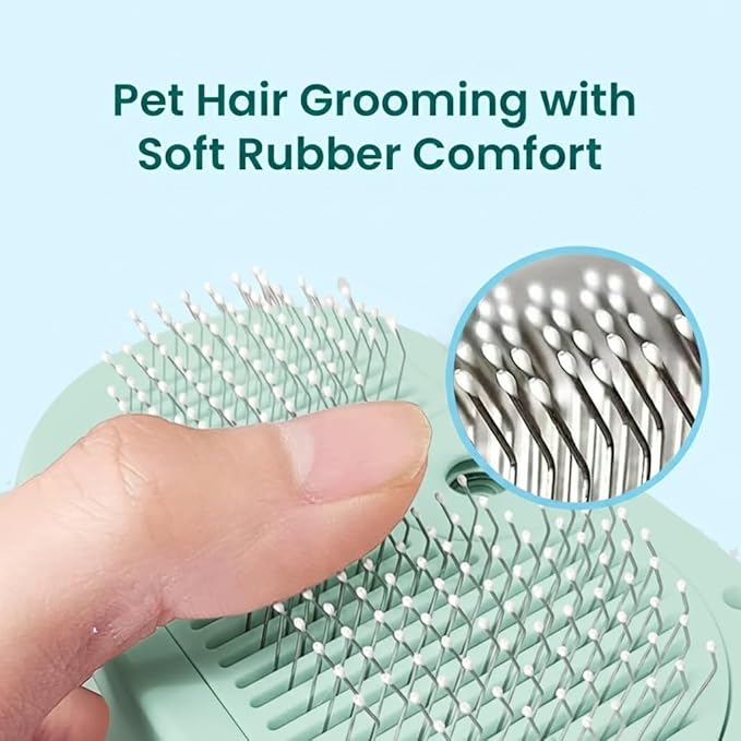 3-in-1 Pet Steam Brush for Cats & Dogs, Self Cleaning Grooming Brush with Mist Spray for Deshedding & Hair Removal, Gentle Massage Comb for Long & Short Haired Pets, 200 ml Waterless Shampoo Included