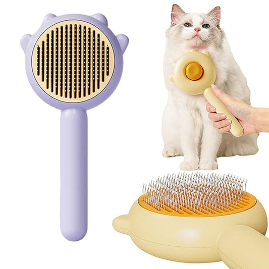 Magic Pet Comb, Pet Grooming Brush, Cat and Dog Brush for Shedding, Pet Massage Cleaning Slicker Brushes for Dogs Cats, Shedding Brush for Short or Long Haired Cat Dogs Tangled Hair (Purple)